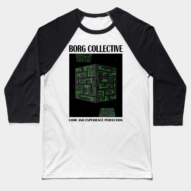 Star Trek - Travel Poster Borg Collective Baseball T-Shirt by AdriansFinalFrontier